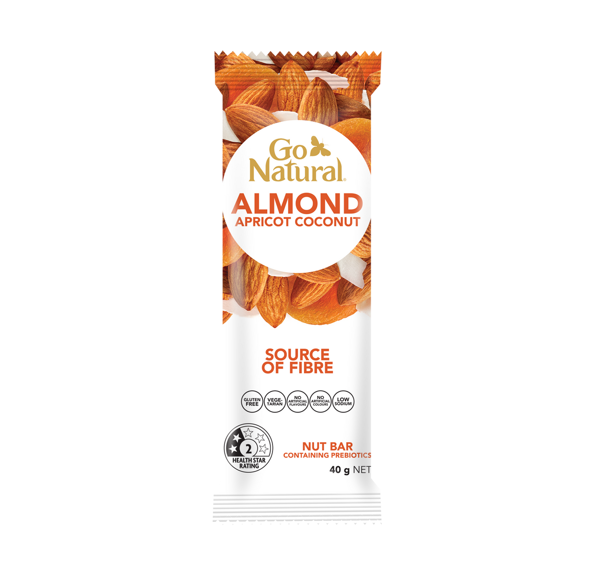 Almond Apricot Coconut Snack Bar Go Natural Snacks Go Natural Australia