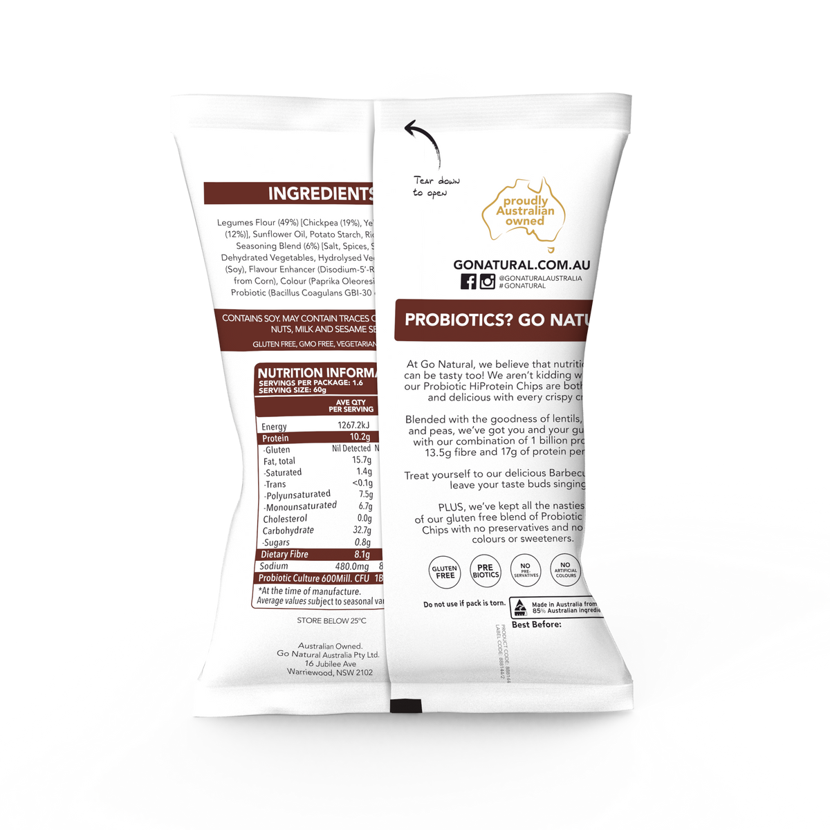 Go Natural Probiotic Chips Barbecue Flavour Go Natural Australia