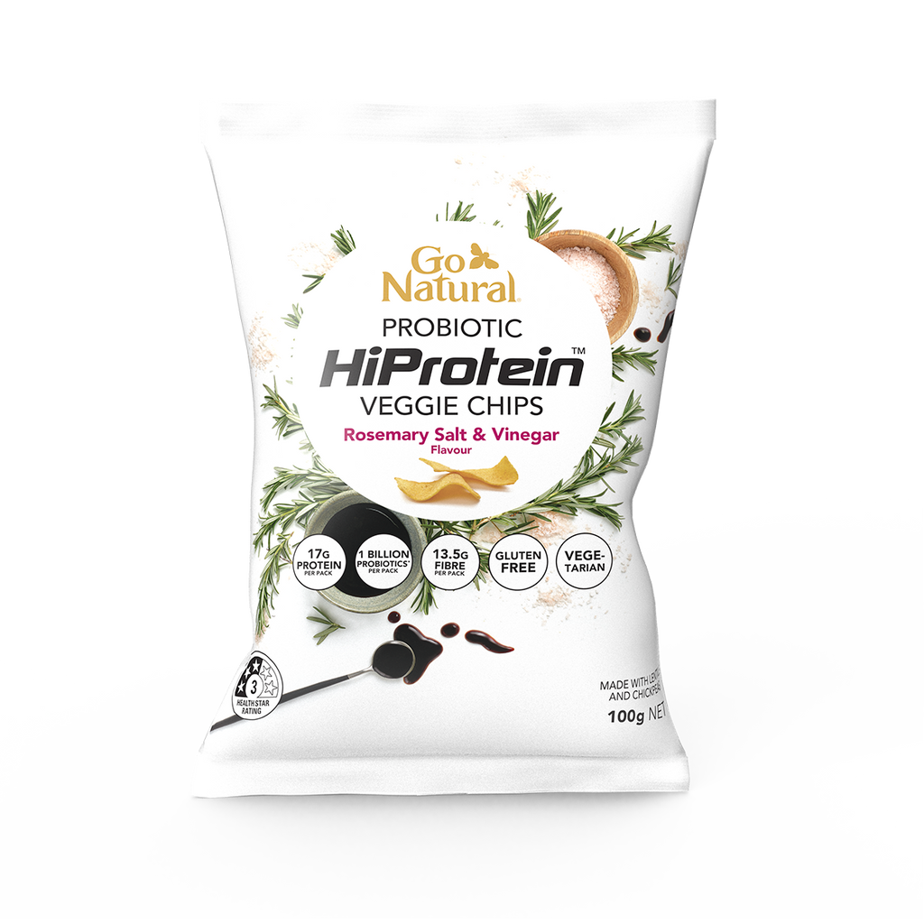 HiProtein Veggie Chips - Rosemary Salt & Vinegar. MINIMUM ORDER Qty 5 x 100g